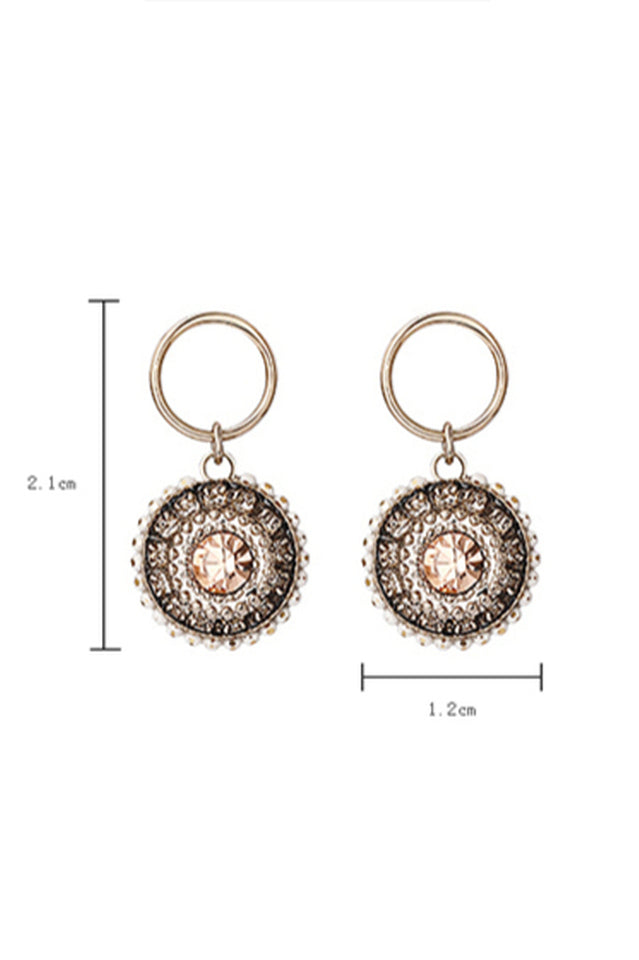 Round Vintage Black Crystal Earrings | Dress In Beauty