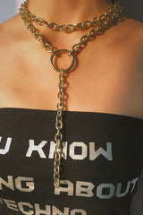 Hip Hop Rock Circle Long Chain Necklace - Dress In Beauty