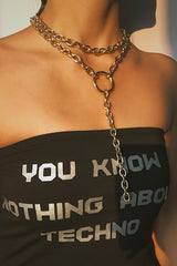 Hip Hop Rock Circle Long Chain Necklace - Dress In Beauty