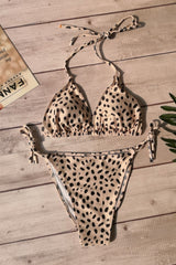 Polka Dot Print Push Up Brazilian Swimsuit - Dress In Beauty