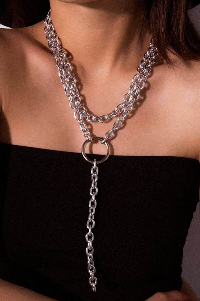 Hip Hop Rock Circle Long Chain Necklace - Dress In Beauty