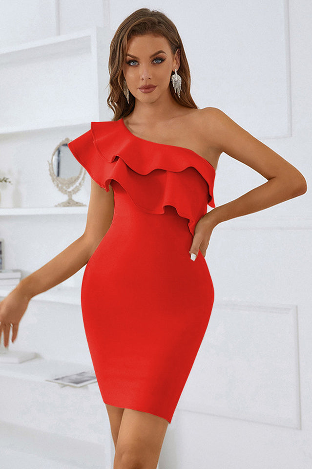 Luluna Ruffle One Shoulder Dress | Dress In Beauty
