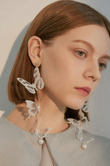 Butterfly Pendant Long Earrings | Dress In Beauty