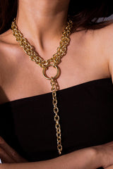 Hip Hop Rock Circle Long Chain Necklace - Dress In Beauty