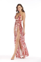 Sequins Party Elegant Maxi Sheath Dress - Dress In Beauty