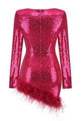 Daria Sequin Feather Mini Dress | Dress In Beauty