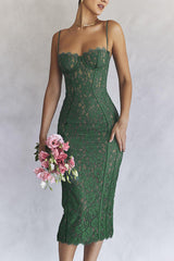 Joelle Forest Lace Midi Dress | Dress In Beauty