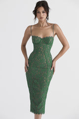 Joelle Forest Lace Midi Dress | Dress In Beauty