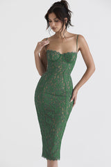 Joelle Forest Lace Midi Dress | Dress In Beauty