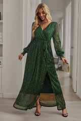 Leandra Front Split Shimmer Maxi Dress | Dress In Beauty