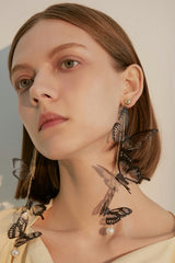 Butterfly Pendant Long Earrings | Dress In Beauty