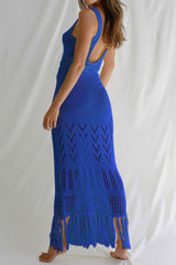 Tassel Hem Crochet Knit Cover Up Dress | Dress In Beauty