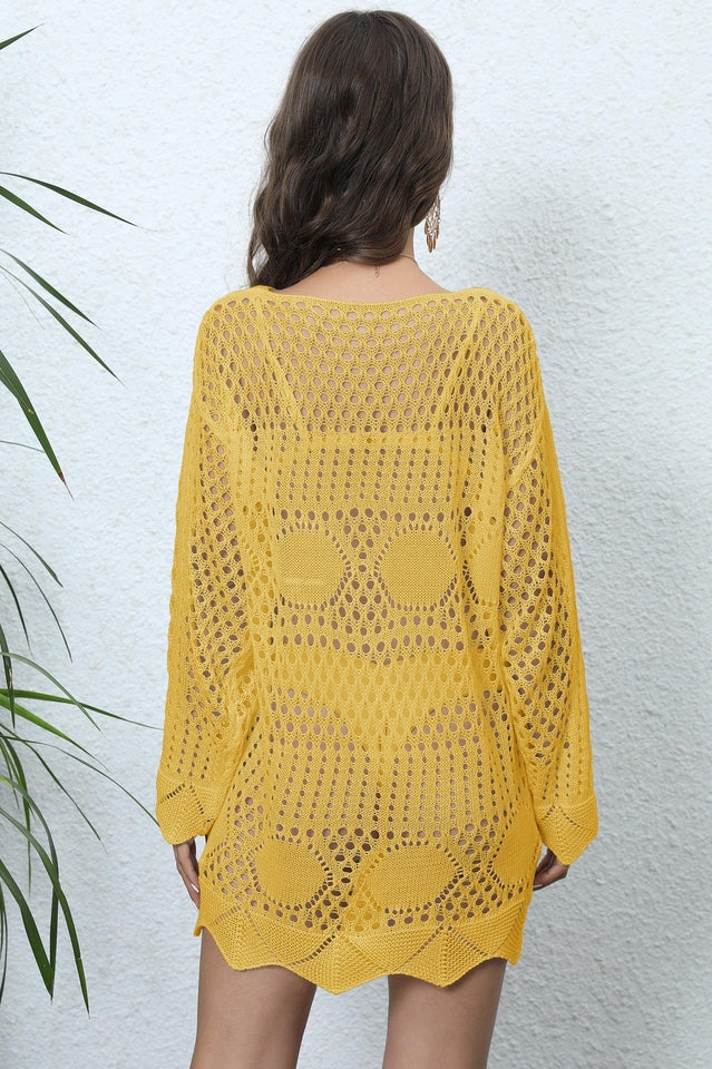 Long Sleeve Hollow Out Cover Up | Dress In Beauty