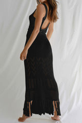 Tassel Hem Crochet Knit Cover Up Dress | Dress In Beauty
