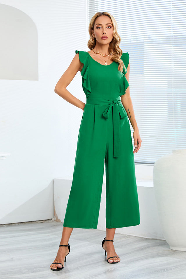 Frill Sleevless Calf Length Jumpsuit | Dress In Beauty
