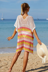 Rainbow Stripe Openwork Slit Cover Up | Dress In Beauty