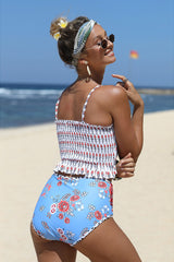 Floral Printed High Waisted Bikini Set - Dress In Beauty