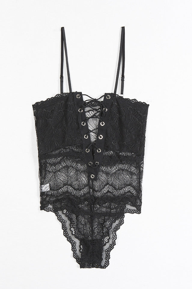 Hollow Out Lace Bodysuit & Lingerie - Dress In Beauty