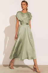 Scoop A-line Satin Bridesmaid Dress | Dress In Beauty