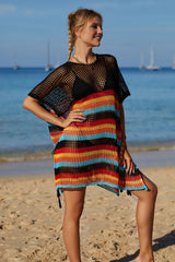 Rainbow Stripe Openwork Slit Cover Up | Dress In Beauty