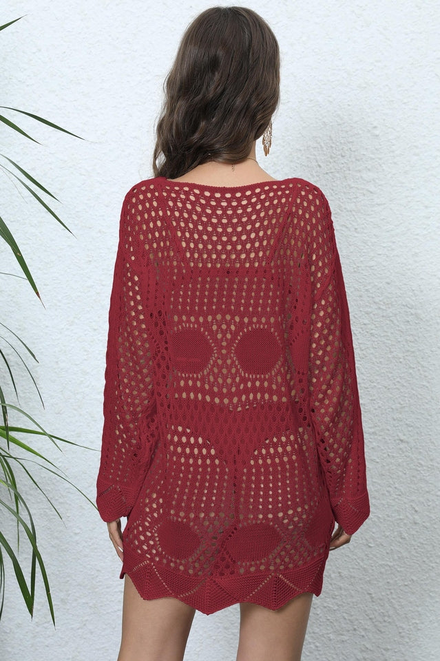 Long Sleeve Hollow Out Cover Up | Dress In Beauty