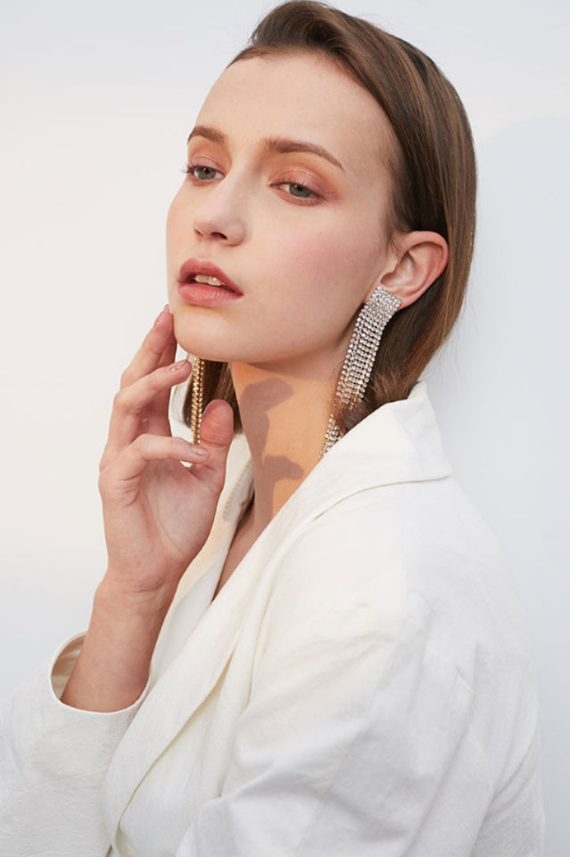 Sparkling Rhinestone Crystal Earrings - Dress In Beauty