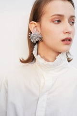 Silver Flower Earrings - Dress In Beauty