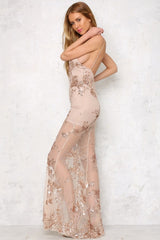 Deep V-Neck Glitter Beach Sequin Lace Dress - Dress In Beauty