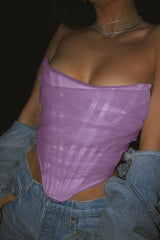 Mesh Boned Corset Top - Dress In Beauty