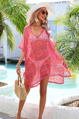 Side Slit Plunge Openwork Cover-Up | Dress In Beauty