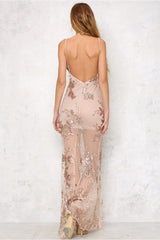 Deep V-Neck Glitter Beach Sequin Lace Dress - Dress In Beauty