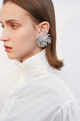 Silver Flower Earrings - Dress In Beauty