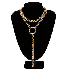 Hip Hop Rock Circle Long Chain Necklace - Dress In Beauty