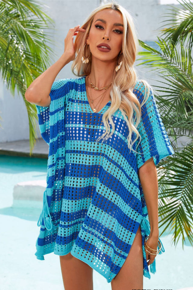 Multicolored Stripe V Neck Cover Up | Dress In Beauty
