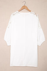 Spliced Lace Three-Quarter Sleeve Cover Up | Dress In Beauty