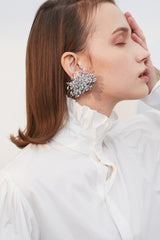 Silver Flower Earrings - Dress In Beauty