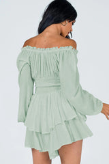 Tiered Swing Skater Romper | Dress In Beauty