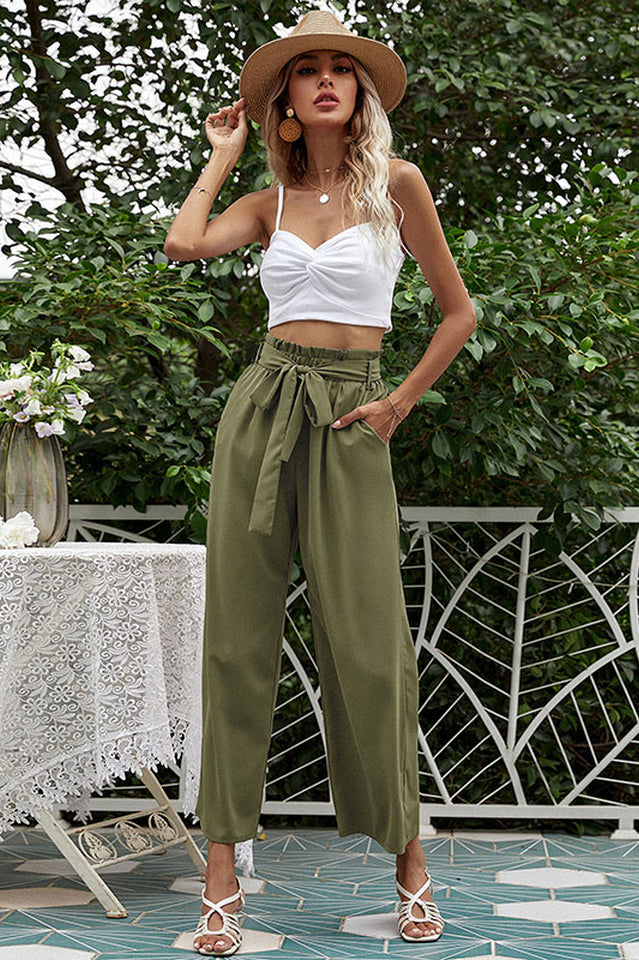 Basic Wide Leg Pants With Belt | Dress In Beauty