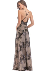 Sequin Slit Glitter Maxi Evening Party Dress - Dress In Beauty