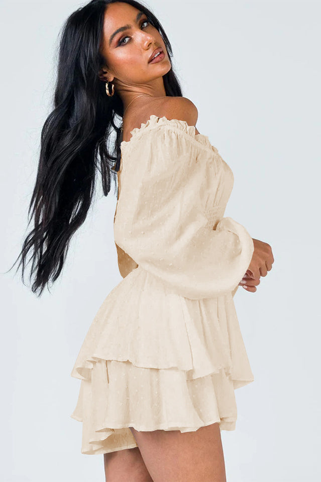 skater romper dress Windsor One Take V-Neck Ruffle Skater Romper