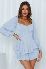 Square Neck Ruffle Long Sleeve Romper | Dress In Beauty