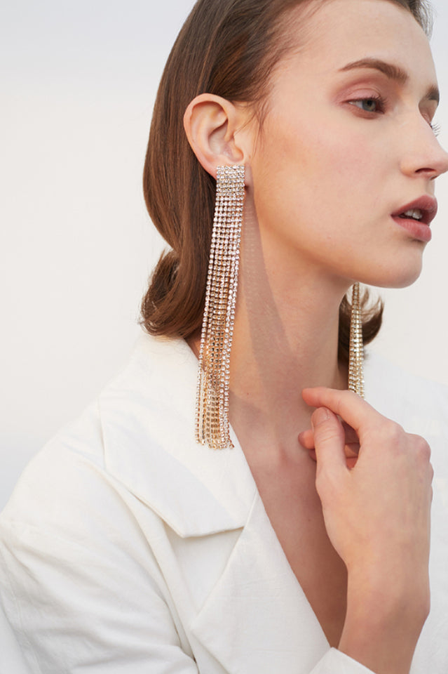 Sparkling Rhinestone Crystal Earrings - Dress In Beauty