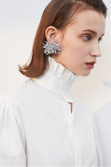 Silver Flower Earrings - Dress In Beauty