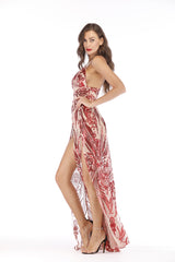 Sequins Party Elegant Maxi Sheath Dress - Dress In Beauty