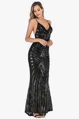 Sexy Backless Sequin Cocktail Dress - Dress In Beauty