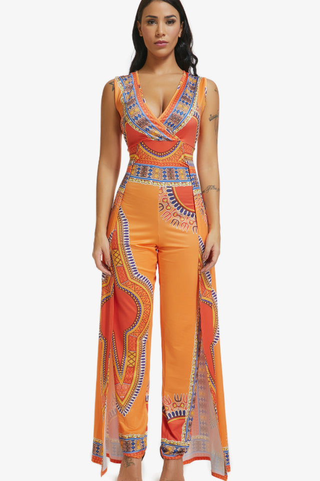 Deep V-Neck Party Jumpsuit - Dress In Beauty