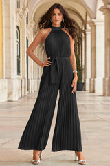 Pleated High Neck Jumpsuit | Dress In Beauty