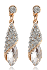 Crystal Pierced Dangle Earrings - Dress In Beauty