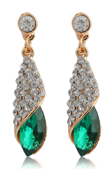 Crystal Pierced Dangle Earrings - Dress In Beauty