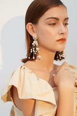 Pearl Pendant Drop Earrings - Dress In Beauty